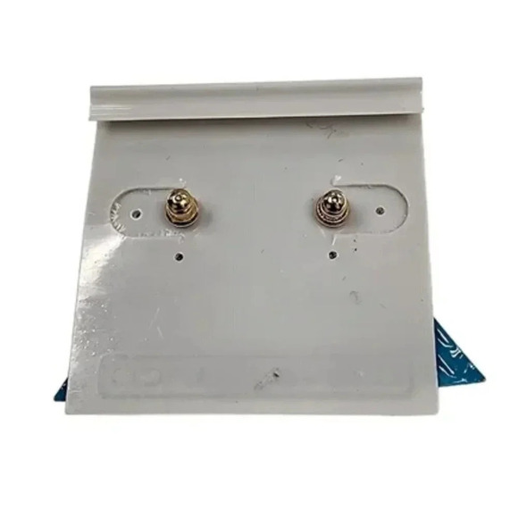 Vintage Blue Wavy Textured Enamel Triangle Stud Earrings - Picture 2 of 2